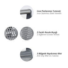 Load image into Gallery viewer, Graters - Triangle Grater - 2-Sided Grater with Acrylic Tank & Handle