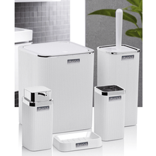 Load image into Gallery viewer, Bathroom Accessories Set - 5 Pcs Decor Bathroom Set (Stella) - Silver Frame