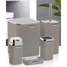 تحميل الصورة في عارض المعرض، طقم اكسسوارات حمام - طقم حمام ديكور 5 قطع (ستيلا) - إطار فضي