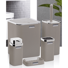 Load image into Gallery viewer, Bathroom Accessories Set - 5 Pcs Decor Bathroom Set (Stella) - Silver Frame