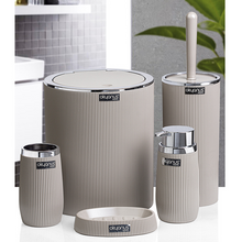 تحميل الصورة في عارض المعرض، طقم اكسسوارات حمام - طقم حمام ديكور 5 قطع (مخطط) - إطار فضي