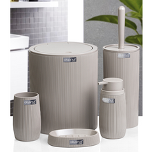 Load image into Gallery viewer, Bathroom Accessories Set - 5 Pcs Decor Bathroom Set (Striped) - Solid Frame