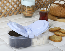 تحميل الصورة في عارض المعرض، عبوة حلوى و مكسرات بلاستيك - صندوق تخزين بالأجنحة - 1200 مل. سناك بوكس مقسم