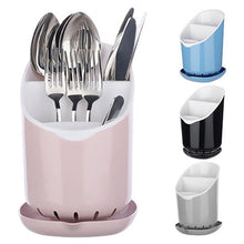 Load image into Gallery viewer, Modular Plastic Cutlery Drainer & Utensil Holder with Water Reservoir 3-in-1