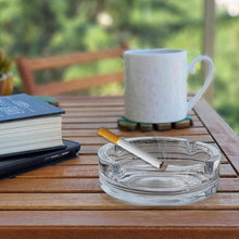 Load image into Gallery viewer, Portable Modern Ashtray - Clear Crystal Glass Smooth for Cigarettes - 10.5 Diameter * 3.5 cm
