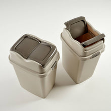 Load image into Gallery viewer, 10L Modern Double Swing Lid Garbage Bin | Durable Polypropylene Trash Can - Multiple Colors
