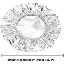 Load image into Gallery viewer, Reusable aluminum foil insulation cover with a diameter of 20 cm (7.87 in), designed to keep food hot.

