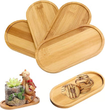 Load image into Gallery viewer, Set of wooden trays with a small decorative figure and plants on a white background
