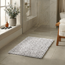 تحميل الصورة في عارض المعرض، 1 Pc Absorbent Luxury Chunky Chenille Bathroom Rug (50x80cm - 950 grams) | Ultra-Soft Non-Slip Bath Mat - White
