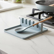 Load image into Gallery viewer, Gray dish rack with a spoon and wooden utensil on a kitchen counter.
