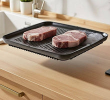 Load image into Gallery viewer, 1 Pc | Multifunctional Thawing Plate Defrosting Plate for Meat Kitchenware Scratch Easy to Clean with frozen steaks.
