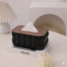 Load image into Gallery viewer, Tissue box with wooden top on a Celine book in a minimalistic setting
