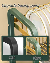 Load image into Gallery viewer, 2-Tier Dish Drying Rack – Space Saving with Pull-Out Drain Board and side metal drainer
