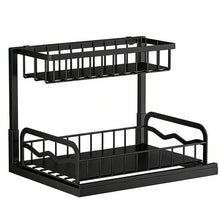 Load image into Gallery viewer, 2-Tiers Space Saving &amp; Shelf Organization | Multi-purpose Kitchen Organizer - Black
