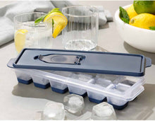 Load image into Gallery viewer, Ice Cube Tray with Lid -  Covered Ice Cube Tray with Removable Cover and silicon bottom
