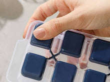 Load image into Gallery viewer, Ice Cube Tray with Lid -  Covered Ice Cube Tray with Removable Cover and silicon bottom
