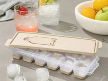 Load image into Gallery viewer, Ice Cube Tray with Lid -  Covered Ice Cube Tray with Removable Cover and silicon bottom
