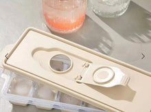 Load image into Gallery viewer, Ice Cube Tray with Lid -  Covered Ice Cube Tray with Removable Cover and silicon bottom
