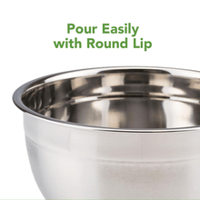 Load image into Gallery viewer, 24cm Deep Stainless Steel Mixing Bowl | Easy-Pour Baking &amp; Marinating Prep Basin - Silver with round lip for easy pouring.
