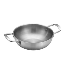 تحميل الصورة في عارض المعرض، Stainless steel wok with handles on a white background
