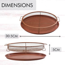 تحميل الصورة في عارض المعرض، Brown wire mesh tray with dimensions labeled on a white background
