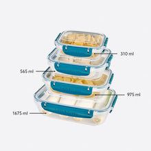 Load image into Gallery viewer, Food Storage Containers - Plastic Sealed Rectangular Set of 4 (310 - 565 - 975 - 1675 ml)
