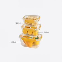 Load image into Gallery viewer, Food Storage Containers - Plastic Sealed Square Set of 3 (1000 - 1800 - 3000 ml)
