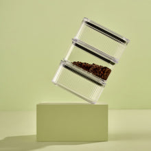 Load image into Gallery viewer, Food Storage Container - Acrylic Airtight Rectangle Stripe Container 2100 ml.
