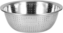 Load image into Gallery viewer, Stainless steel colander on a white background
