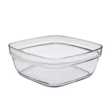 Load image into Gallery viewer, Clear glass rectangular bowl on a white background
