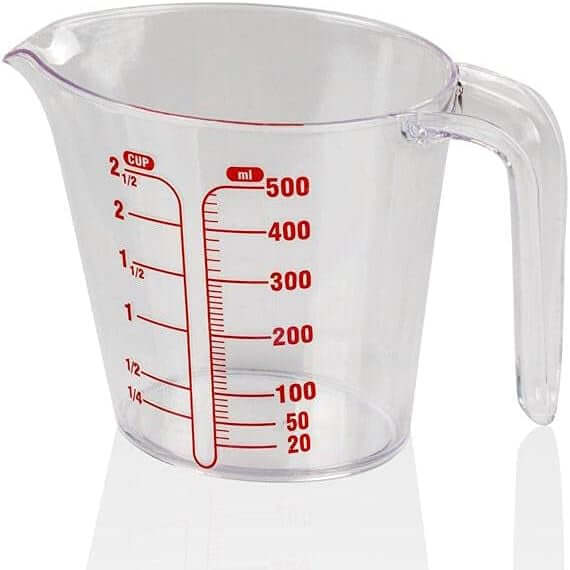 Measuring Cups & Spoons - Acrylic Measuring Cup With Angled Grip and Spout - 500 ml.