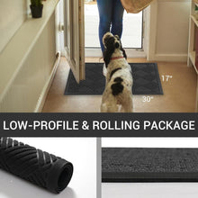 Load image into Gallery viewer, 45 x 75 cm Front Door Mat - Non-Slip Doormat – Water Absorbent &amp; Heavy-Duty Dirt Trapper Mat (Grey)
