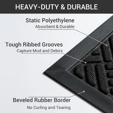 Load image into Gallery viewer, 45 x 75 cm Front Door Mat - Non-Slip Doormat – Water Absorbent &amp; Heavy-Duty Dirt Trapper Mat (Grey)
