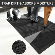 Load image into Gallery viewer, 45 x 75 cm Front Door Mat - Non-Slip Doormat – Water Absorbent &amp; Heavy-Duty Dirt Trapper Mat (Grey)
