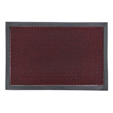 Load image into Gallery viewer, A rectangular outdoor doormat with a gray border and a reddish-brown mesh center designed for dirt trapping.
