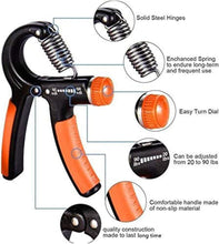 تحميل الصورة في عارض المعرض، Gym hand grip strengthener with adjustable resistance, solid steel hinges, non-slip handle, and easy turn dial.
