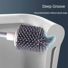 Load image into Gallery viewer, 3 In 1 Silicone Toilet Brush With Holder, Unbreakable Wall Mounted And Free Stand Sleek Toilet Cleaner Brush With Ventilated Drying Stand
