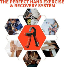 تحميل الصورة في عارض المعرض، Hand grip strengthener kit showcasing versatile exercises for recovery and strength training in various activities.
