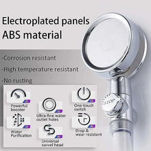 Load image into Gallery viewer, Shower Head with Whirlpool Hand Held Shower Hydro Jet Turbo High Pressure Rv Shower with Fan Adjustable Water Flow with Built In Filter.

