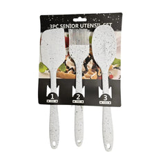 Load image into Gallery viewer, Silicone Kitchen Set of 3 (Spoon-Brush-Spatula),Silicone Granite Shaped, Non-Stick BPA-Free Kitchen Utensils
