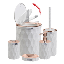 Load image into Gallery viewer, Bathroom Accessories Set - 5 Pcs Decor Bathroom Set (Diamond) - Copper Frame

