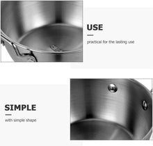 تحميل الصورة في عارض المعرض، 15cm Stainless Steel Serving Wok &amp; Paella Plate | Heat-Safe Food Presentation Pot - Silver
