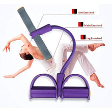 تحميل الصورة في عارض المعرض، Body trimmer resistance band showing arm, waist, and leg exercises for home workouts and fitness training.
