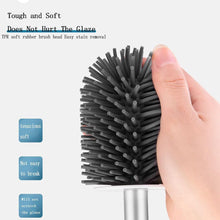 Load image into Gallery viewer, 3 In 1 Silicone Toilet Brush With Holder, Unbreakable Wall Mounted And Free Stand Sleek Toilet Cleaner Brush With Ventilated Drying Stand

