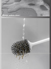 Load image into Gallery viewer, 3 In 1 Silicone Toilet Brush With Holder, Unbreakable Wall Mounted And Free Stand Sleek Toilet Cleaner Brush With Ventilated Drying Stand
