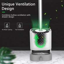 Load image into Gallery viewer, 3 In 1 Silicone Toilet Brush With Holder, Unbreakable Wall Mounted And Free Stand Sleek Toilet Cleaner Brush With Ventilated Drying Stand
