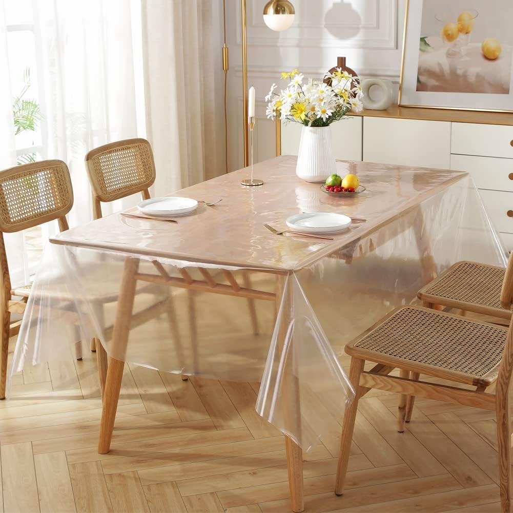 Tablecloth - Transparent Clear PE Tablecloths Protector Waterproof/Oil-Proof Table Cover ( 137 x 183 cm )