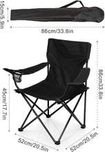 Load image into Gallery viewer, 1 Portable Folding Camping Chair with Armrests &amp; Cup Holder | Lightweight Outdoor Seat for Beach, Fishing &amp; Picnics
