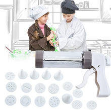 Load image into Gallery viewer, Cookie Press Gun Kit Set Stainless Steel Spritz Cookie Maker Machine for DIY Baking with 13 Discs and 6 Icing Decorating Nozzles for DIY Biscuit Maker and Decoration.
