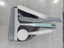 تحميل الصورة في عارض المعرض، A 6-piece plastic cleaning tool set with a gray dustpan, brush, scrubber, and three handles, displayed on a light gray wood-textured surface.
